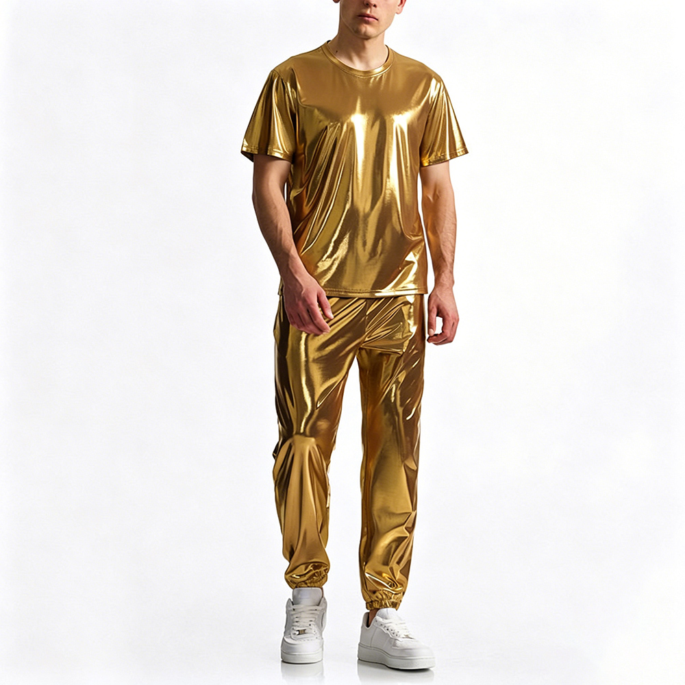 T Shirt Tight Fit - Parlak Sahne Performansı Kısa Kollu Dar
